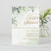 Groene Botanicals Foster Care Kind / Baby shower Kaart (Staand voorkant)