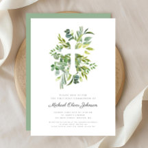Groene Botanicals Kruis Religieuze Eerste Communie