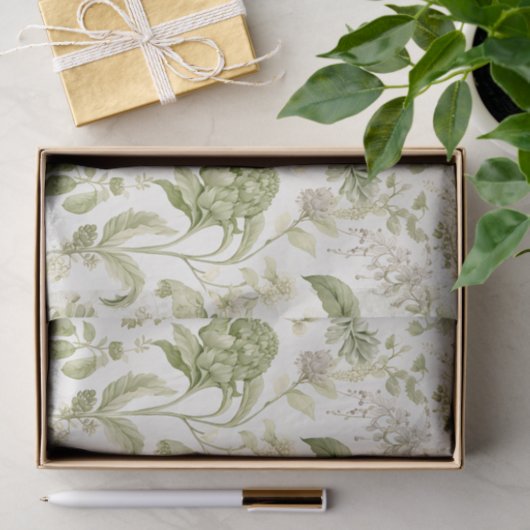 -groene botanisch tissuepapier (Geschenk)