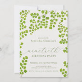 Groene botanische 90e verjaardag kaart (Voorkant)