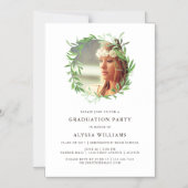 Groene botanische baard | Afstudeerpartij Magnetische Uitnodiging (Voorkant)