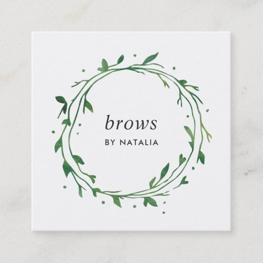 Groene botanische baard vierkante visitekaartje (Voorkant)