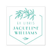 Groene Botanische Bibliotheek Boek Ex Libris Bookp Zelfinktende Stempel (Design)