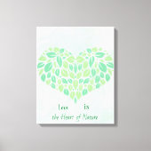 Groene botanische bladeren Aquarel Hart Poster Canvas Afdruk (Voorkant)