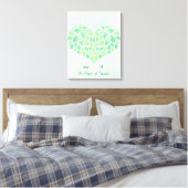 Groene botanische bladeren Aquarel Hart Poster Canvas Afdruk (Insitu (Slaapkamer))