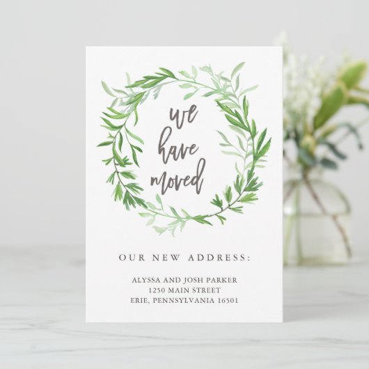 Groene botanische bladeren Bewegende aankondiging (Staand voorkant)