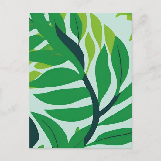 Groene botanische bladeren briefkaart (Voorkant)