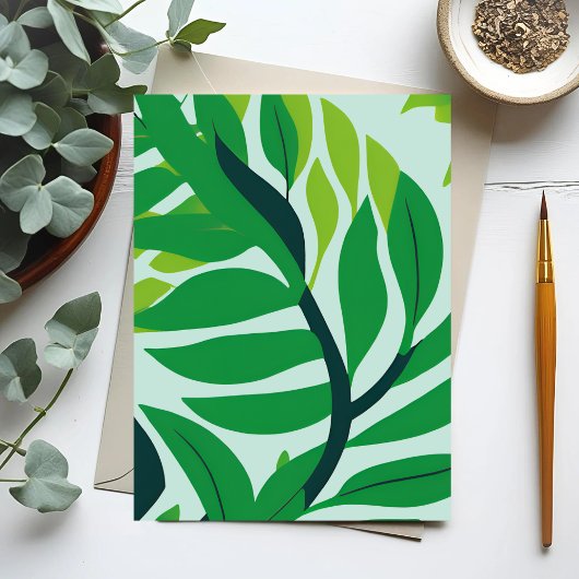 Groene botanische bladeren briefkaart