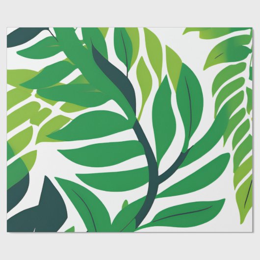 Groene botanische bladeren cadeaupapier (Vlak)