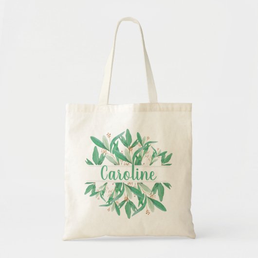 Groene botanische bladeren Elegant Wedding Canvas  Tote Bag (Voorkant)