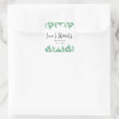 Groene botanische bladeren Elegant Wedding Sticker (Tas)