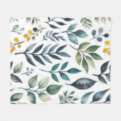 Groene botanische bladeren fleece deken (Voorkant (Horizontaal))