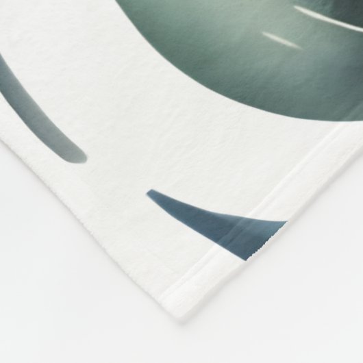 Groene botanische bladeren fleece deken (Hoek)