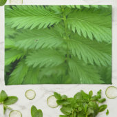 Groene Botanische Bladeren Keukenhanddoek (Gevouwen)