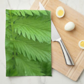 Groene Botanische Bladeren Keukenhanddoek (Quarter Fold)