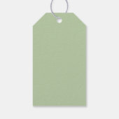Groene botanische bladeren krans bruiloft gunst cadeaulabel (Achterkant)