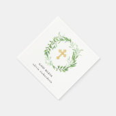 Groene Botanische Bladeren Kransdoop Servet (Hoek)