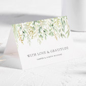 Groene botanische bladeren met CUSTOM TEXT Bedankkaart