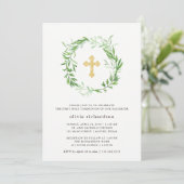 Groene botanische bladeren met de eerste heilige c kaart (Staand voorkant)