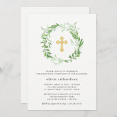 Groene botanische bladeren met de eerste heilige c kaart (Voorkant / Achterkant)