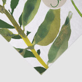 Groene botanische bladeren Monogram Letter Initiaa Tissuepapier (Detail)