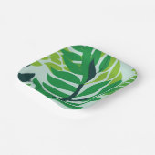 Groene botanische bladeren papieren bordje (Gebogen)
