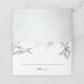 Groene Botanische Bladeren Plaatskaartje (Buitenkant ongevouwen)