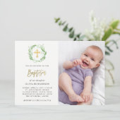 Groene botanische bladeren, schaars | Fotobaptisme Kaart (Staand voorkant)