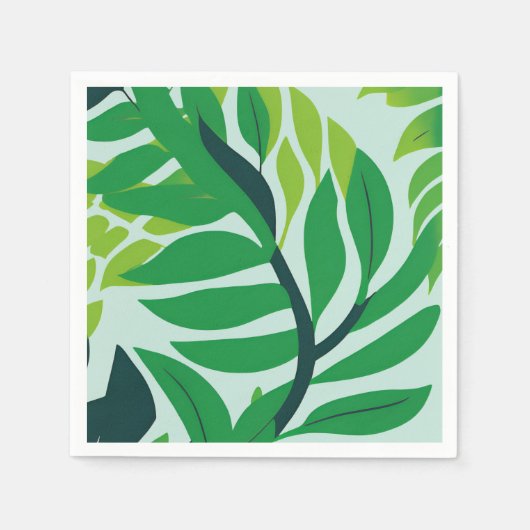 Groene botanische bladeren servet (Voorkant)