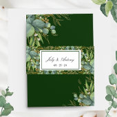 Groene botanische bladeren uitnodiging uitnodigingen wikkel