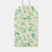 Groene botanische bladeren Verjaardagsfeestje Beda Cadeaulabel (Achterkant)