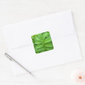 Groene botanische bladeren vierkante sticker (Envelop)