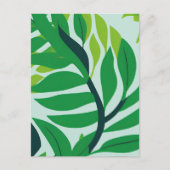 Groene botanische bladeren waterverf briefkaart (Voorkant)