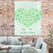 Groene Botanische Bladeren Waterverf Hart Poster