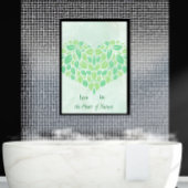 Groene Botanische Bladeren Waterverf Hart Poster