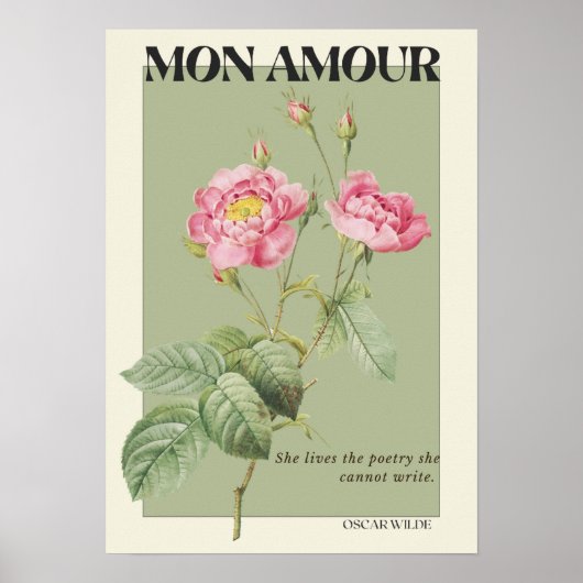 Groene Botanische Bloem Poster Kamer Decor (Voorkant)