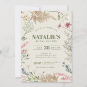 Groene Botanische Bloemen Wildflower Vrijgezellenf Kaart (Voorkant)