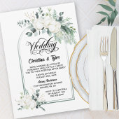 Groene Botanische Boog Bruiloftsreceptie Kaart