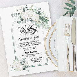 Groene Botanische Boog Bruiloftsreceptie Kaart