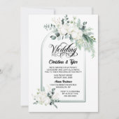 Groene Botanische Boog Trouwreceptie Kaart (Voorkant)
