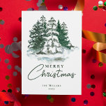 Groene  Botanische Boom Waterverf Kerst Feestdagenkaart<br><div class="desc">Maak deze Green Botanical Tree Waterverf Christmas Kaart uw eigen dit vakantieseizoen. Met een prachtig met de hand geschilderd botanisch boomontwerp in rijke groene tinten, is deze kaart perfect voor het verspreiden van feestelijk gejuich met een vleugje elegantie. Ideaal voor zowel persoonlijke groeten als zakelijke vakantieberichten, de tijdloze charme voegt...</div>