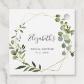 Groene Botanische Bruidsdouche Bedankjes Labels (Achterkant)