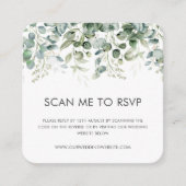 Groene Botanische | Bruiloft RSVP QR Code Informatiekaartje (Voorkant)