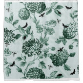  groene botanische buik- en buggingstoil douchegordijn (Voorkant)