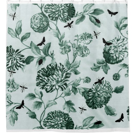  groene botanische buik- en buggingstoil douchegordijn (Voorkant)
