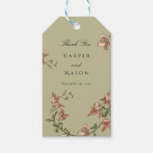 Groene  Botanische dank u geschenk Label Cadeaulabel (Voorkant)