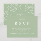 Groene botanische elegante bruiloft RSVP-kaart RSVP Kaartje (Voorkant / Achterkant)