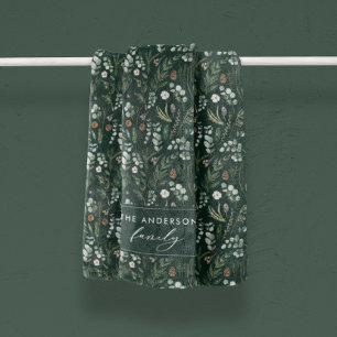 Groene botanische elegante moderne familie gift fleece deken