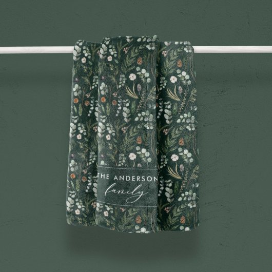 Groene botanische elegante moderne familie gift fleece deken