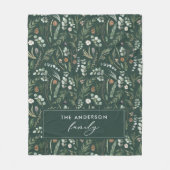 Groene botanische elegante moderne familie gift fleece deken (Voorkant)
